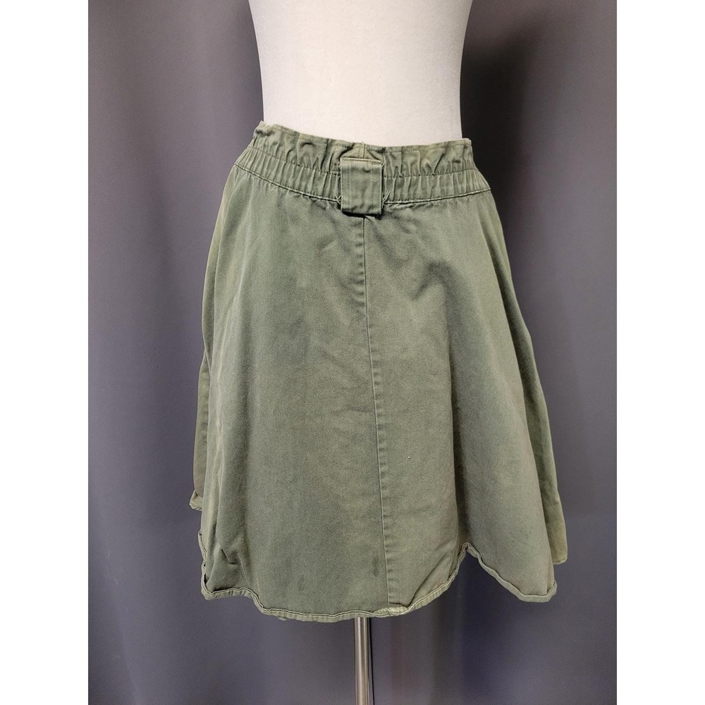 Airport Skirt Olive Green Vintage 90s Cotton Garment Dyed‎ Cargo Utility Small - Picture 5 of 7